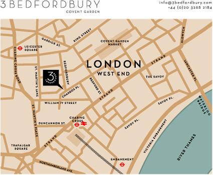 Map showing 3 Bedfordbury Gallery